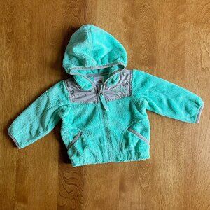 The North Face mint fleece hoodie 3-6m